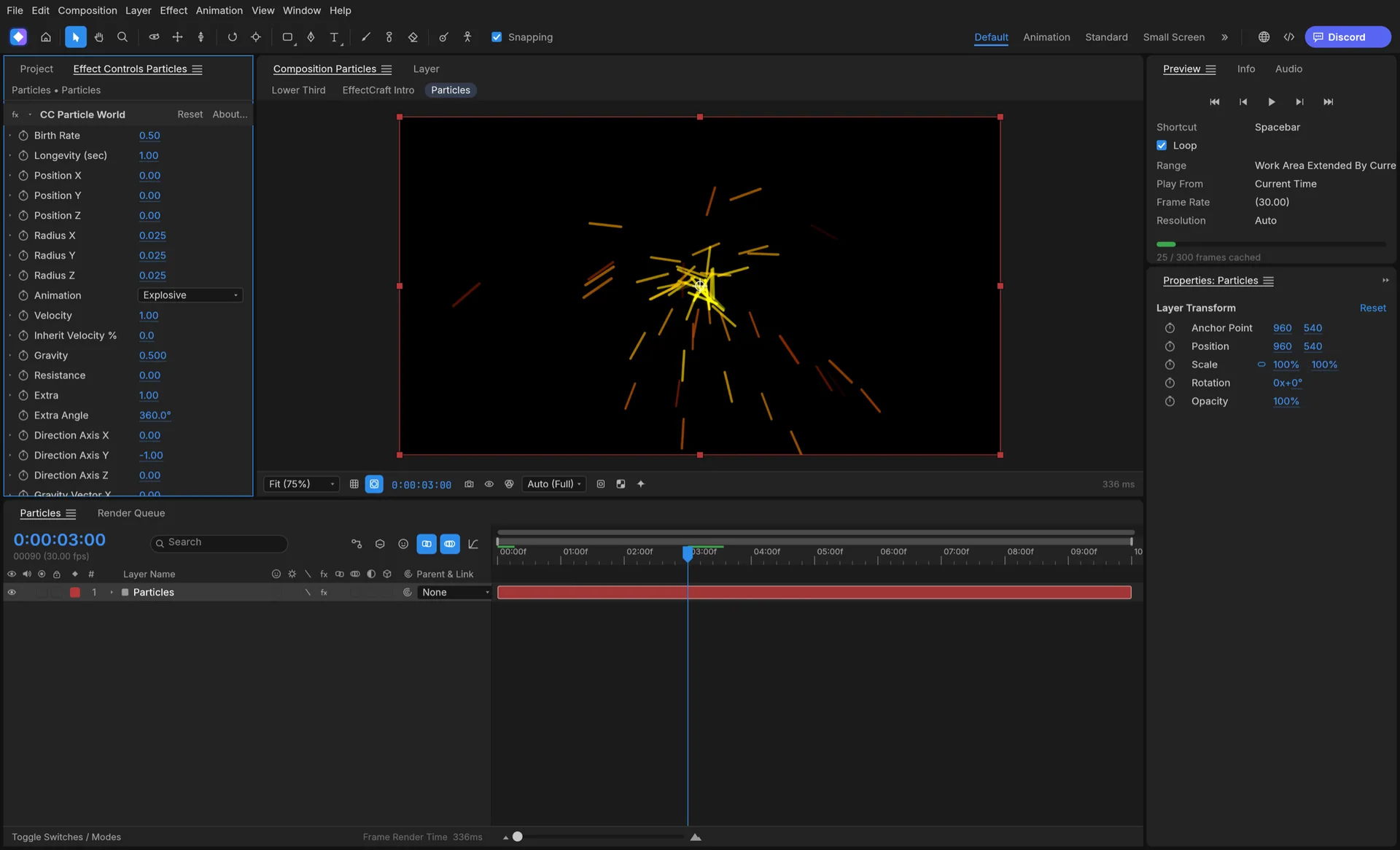 一次 CC Particle World 爆发叠加辉光